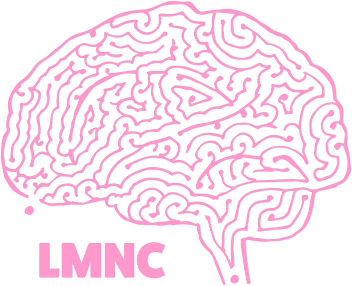 The LMNC logo, an image of brain which is also an activity maze
